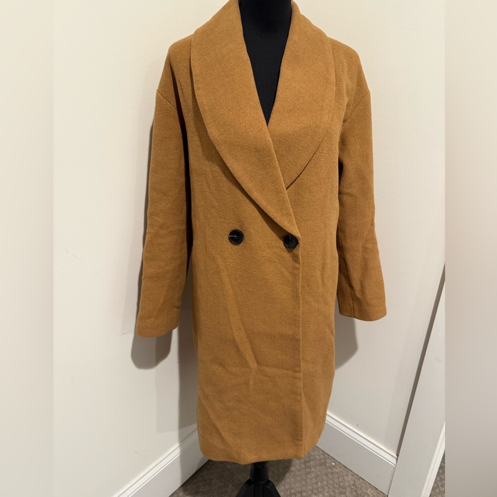 Avec Les Filles Camel Long Maxi Coat Collared In Camel Sz XXS